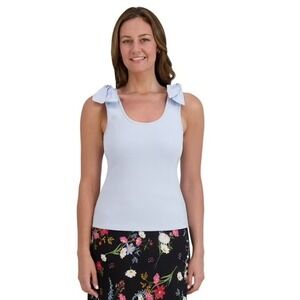NEW French‎ Connection Women's Bow Shoulder Tank Blue Large